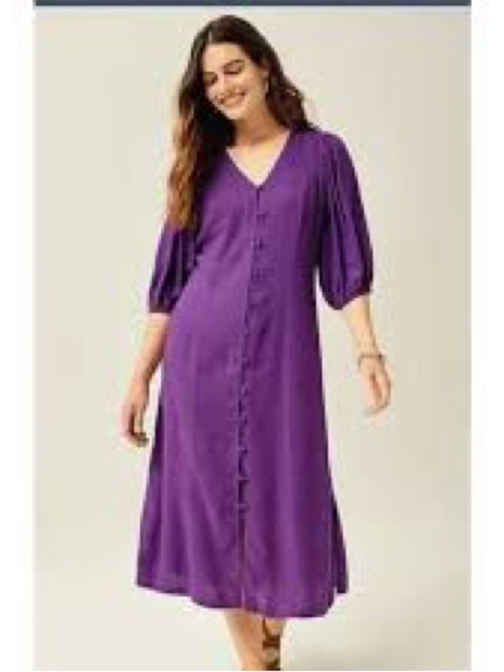 J. Jill Vibrant Purple Button-Down Midi Dress